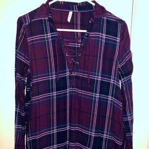 Purple Flannel Top